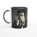 11 oz glossy ceramic mug with Johnny X's monochromatic portrait 'I’m in a New York State of Mind' of Billy Joel