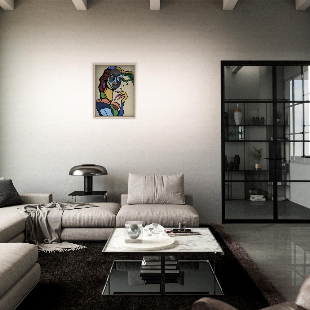 "Black Magic Woman" Framed Canvas 45x60 cm / 18x24″