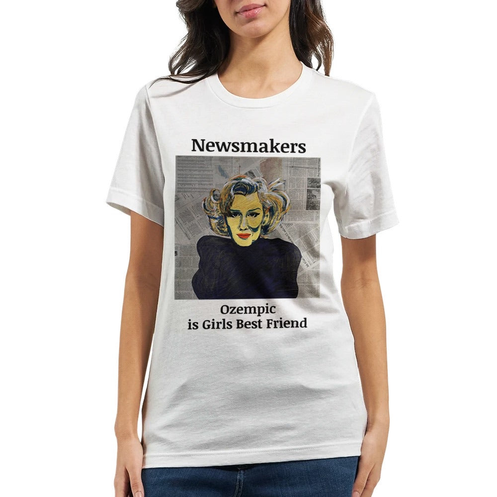 "Newsmakers – Ozempic Is a Girl's Best Friend" Premium Unisex Crewneck T-shirt