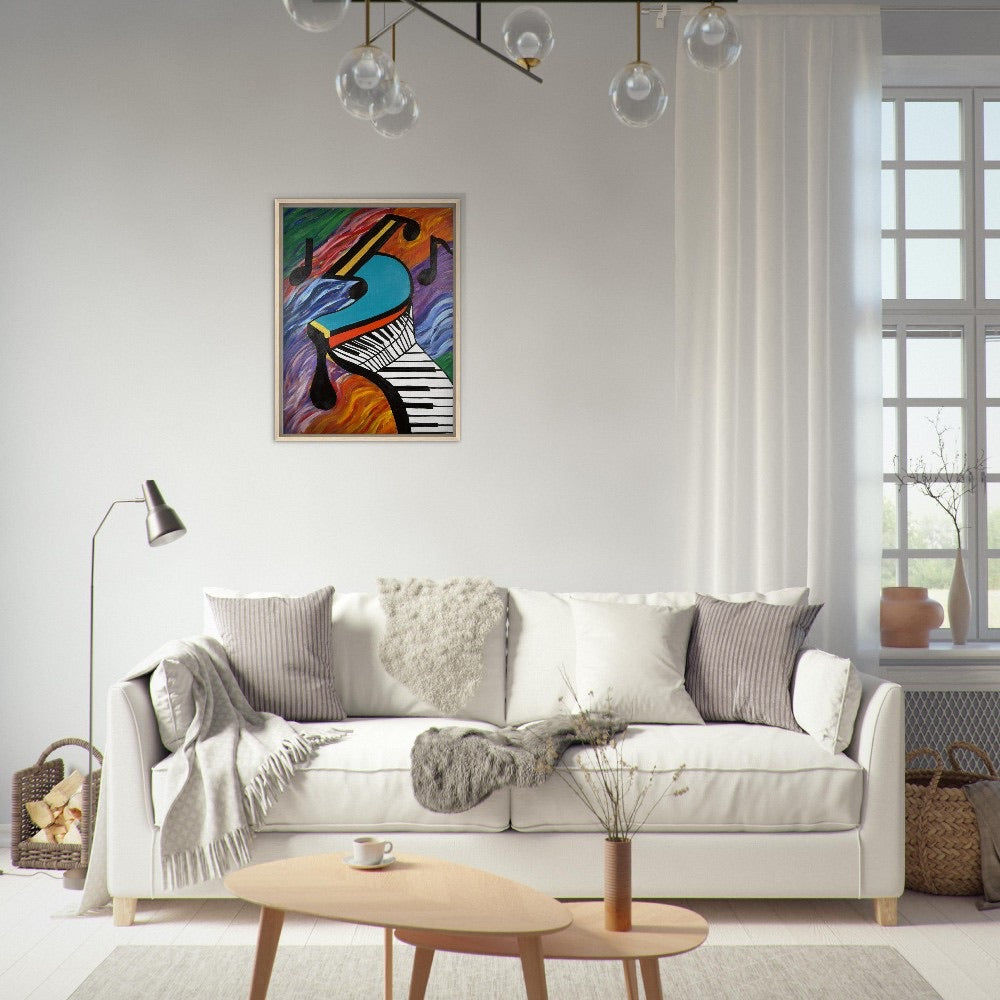 "The Piano has Been Drinking" Framed Canvas 60x80 cm / 24x32″