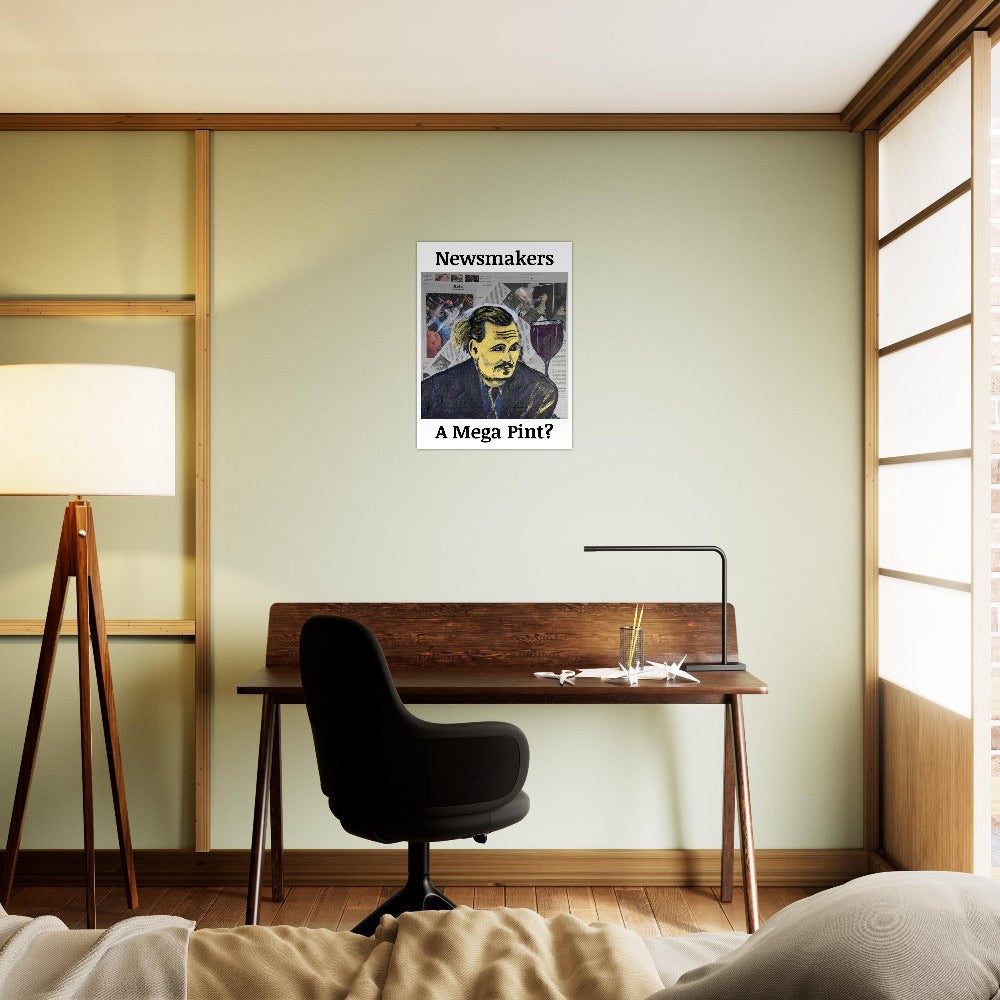 "Newsmakers - A Mega Pint?" Fine Art Poster 45x60 cm / 18x24″
