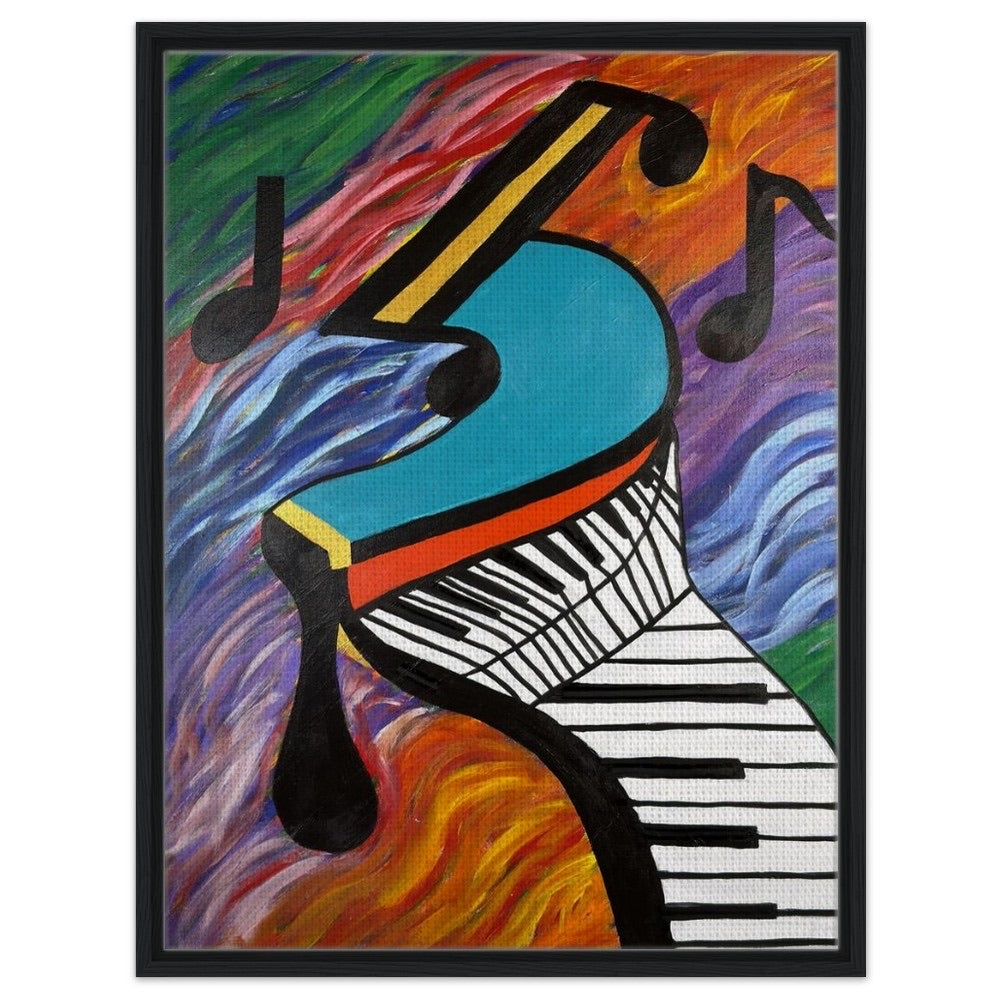 "The Piano has Been Drinking" Framed Canvas 60x80 cm / 24x32″