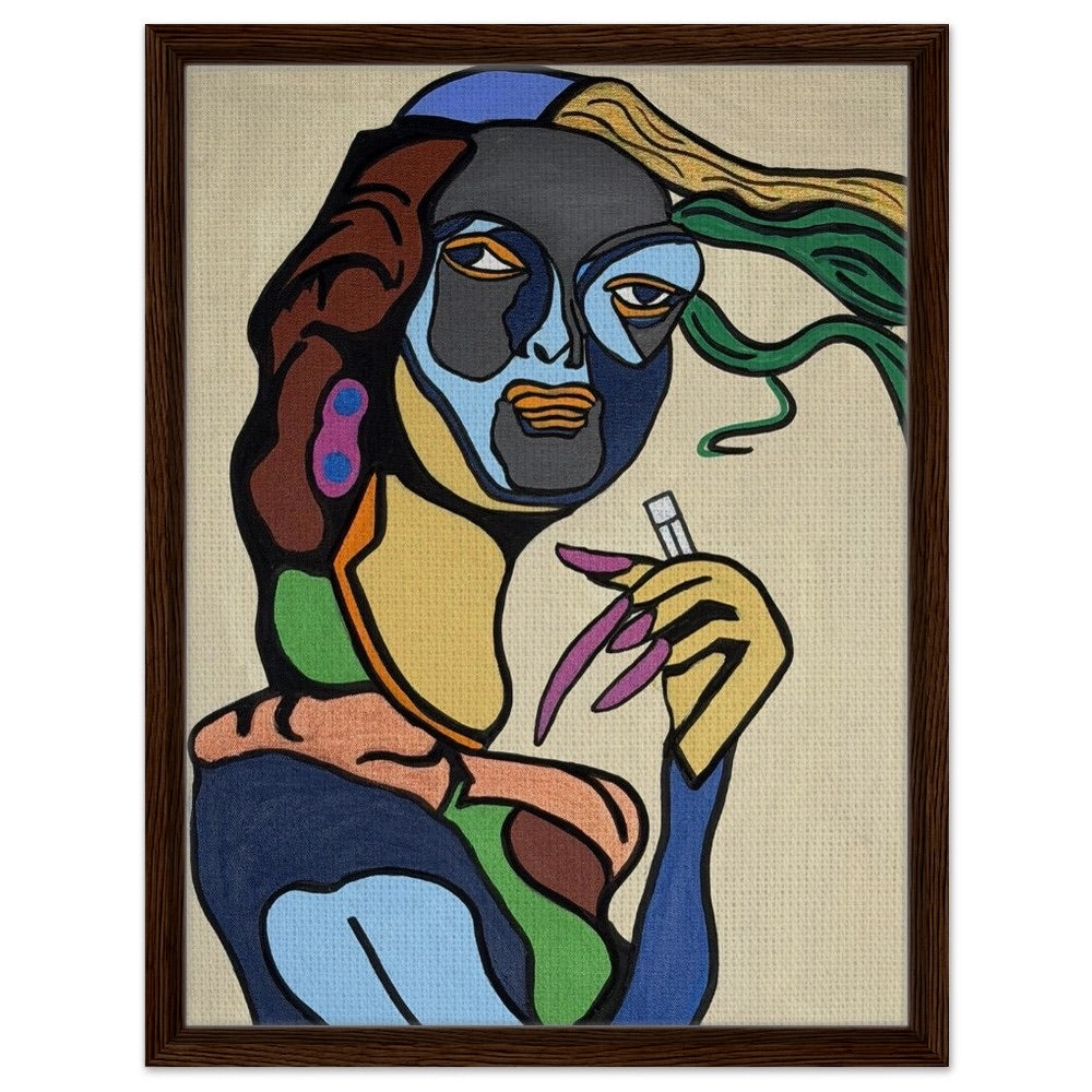 "Black Magic Woman" Framed Canvas 45x60 cm / 18x24″