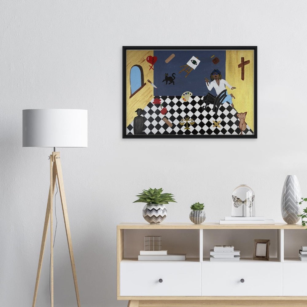 "The Alchemist – A Self-Portrait Inside My Mind" Framed Canvas 60x90 cm / 24x36″