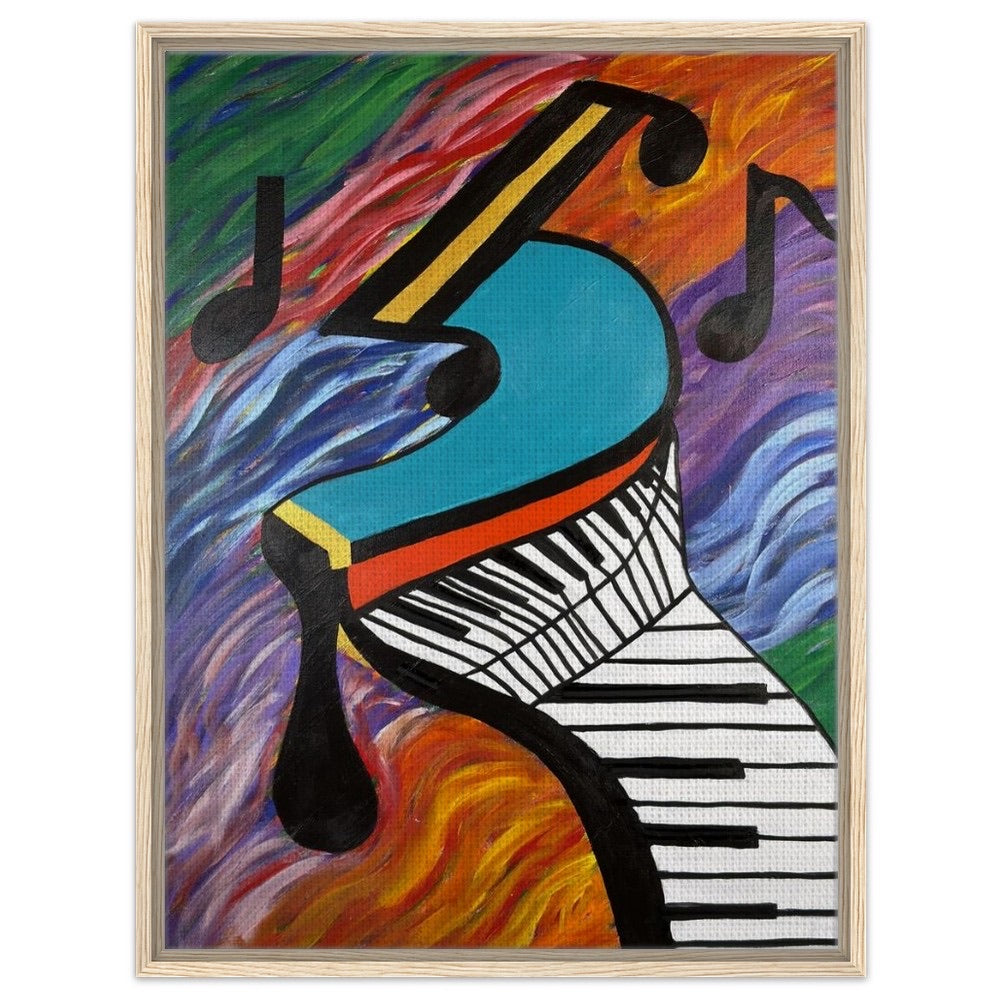 "The Piano has Been Drinking" Framed Canvas 60x80 cm / 24x32″