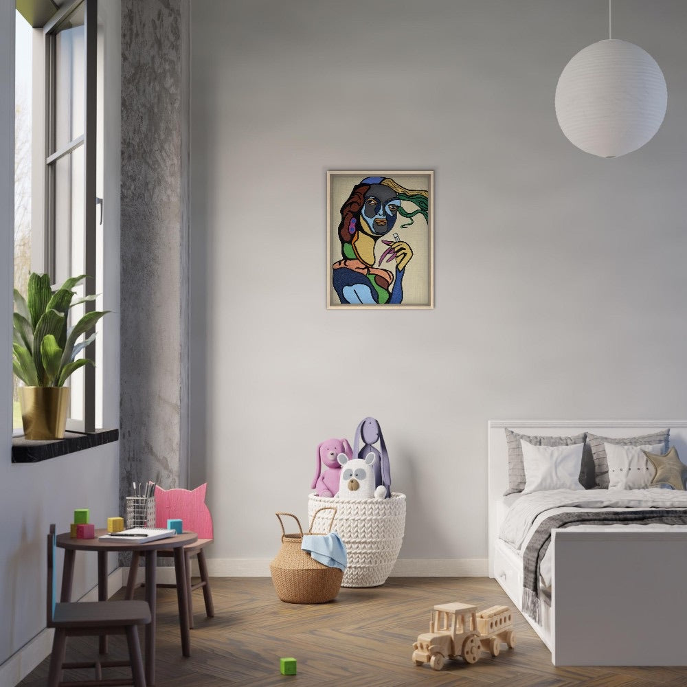 "Black Magic Woman" Framed Canvas 45x60 cm / 18x24″