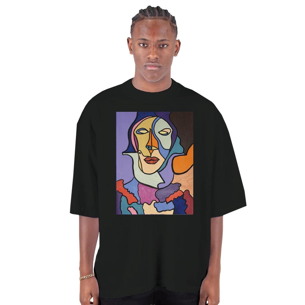 "Fragments of a Woman" Men's Oversized Drop-Shoulder Crewneck T-Shirt