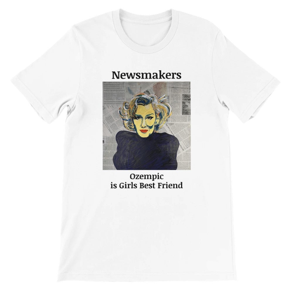 "Newsmakers – Ozempic Is a Girl's Best Friend" Premium Unisex Crewneck T-shirt