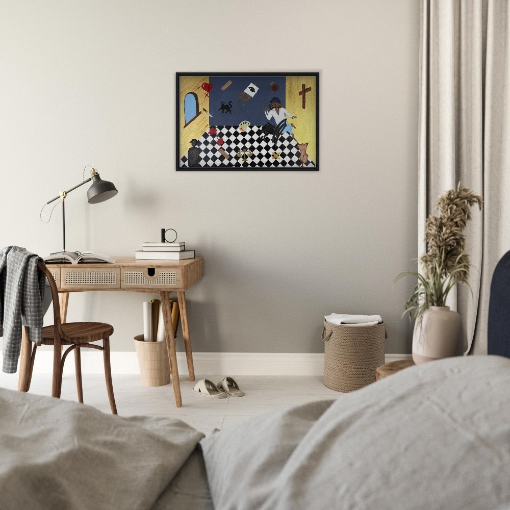"The Alchemist – A Self-Portrait Inside My Mind" Framed Canvas 60x90 cm / 24x36″