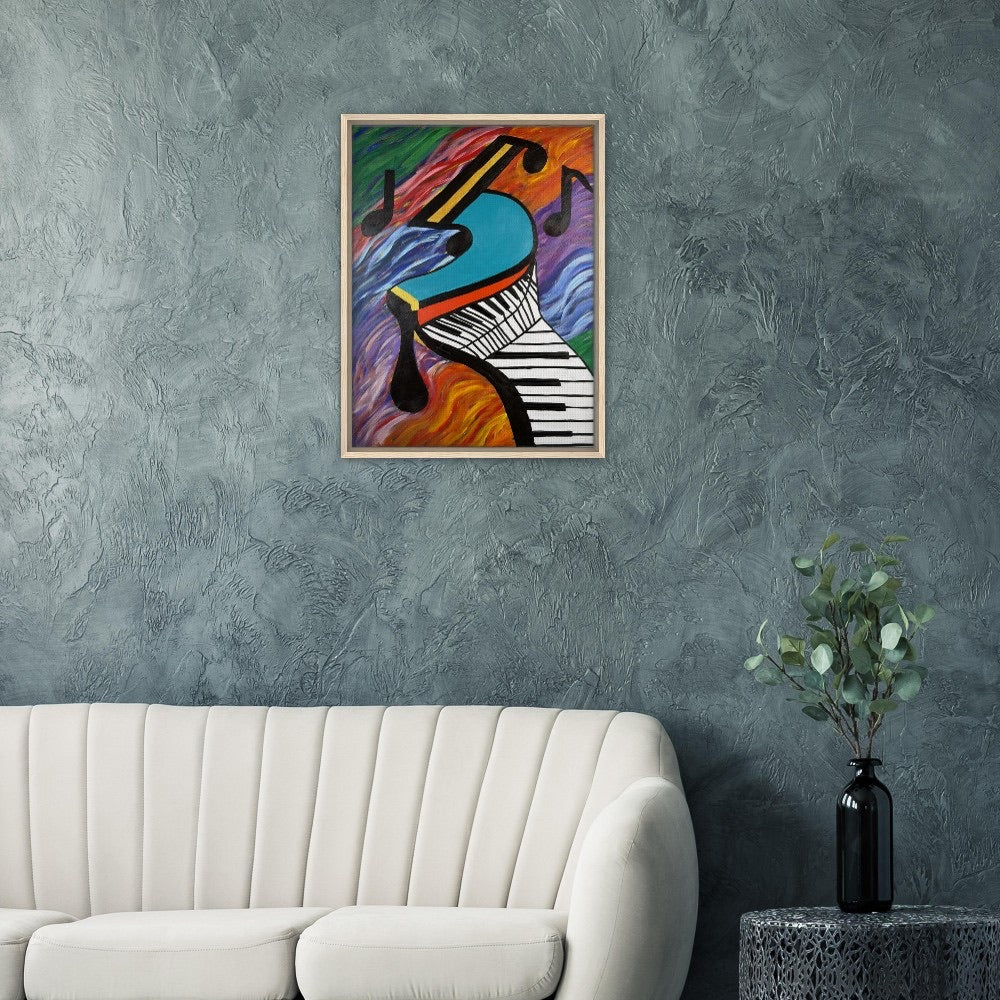 "The Piano has Been Drinking" Framed Canvas 60x80 cm / 24x32″