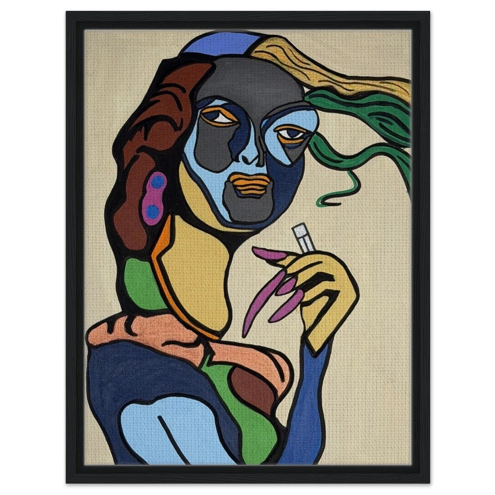 "Black Magic Woman" Framed Canvas 45x60 cm / 18x24″