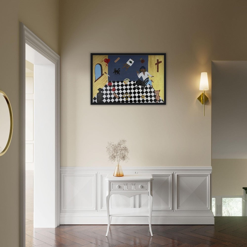 "The Alchemist – A Self-Portrait Inside My Mind" Framed Canvas 60x90 cm / 24x36″