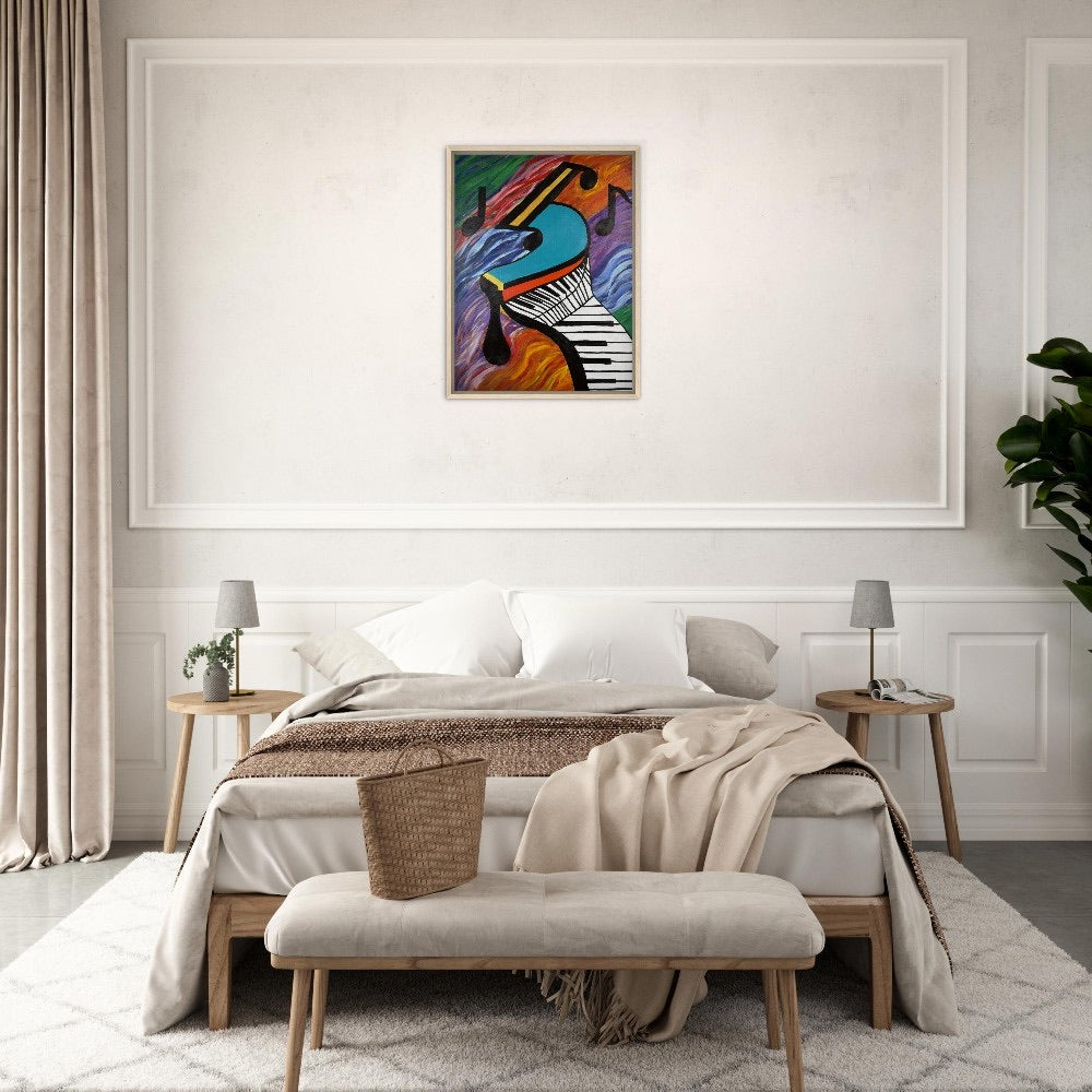 "The Piano has Been Drinking" Framed Canvas 60x80 cm / 24x32″