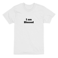 Heavyweight unisex Bella + Canvas tee reading "I AM BLESSED", designed by Johnny X from the Wearable Art Collection