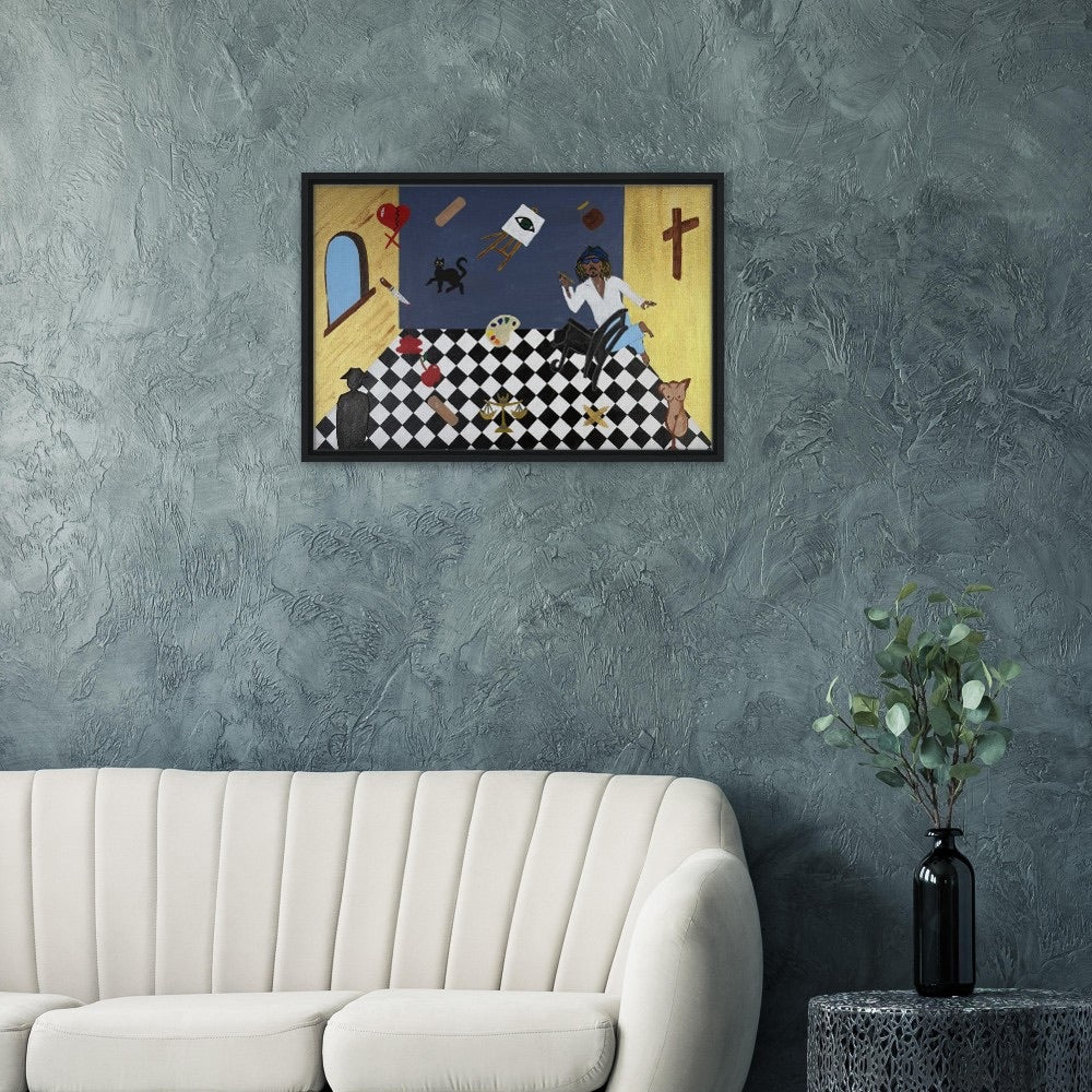 "The Alchemist – A Self-Portrait Inside My Mind" Framed Canvas 60x90 cm / 24x36″