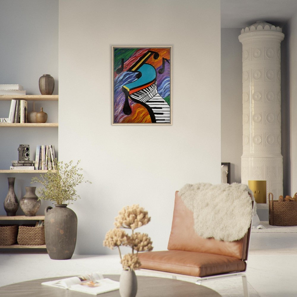 "The Piano has Been Drinking" Framed Canvas 60x80 cm / 24x32″
