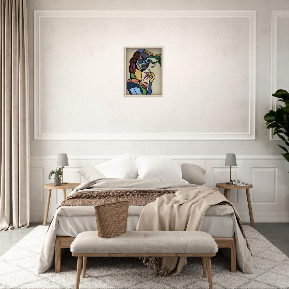 "Black Magic Woman" Framed Canvas 45x60 cm / 18x24″
