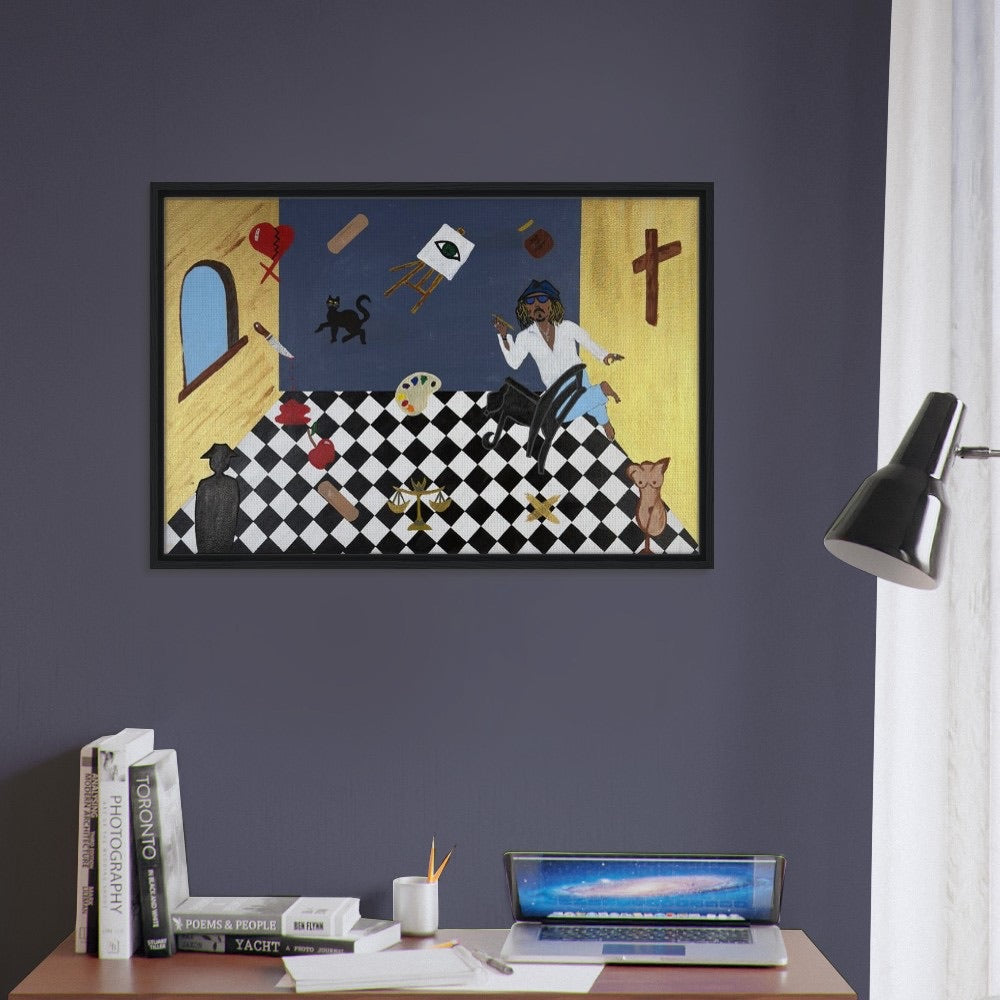 "The Alchemist – A Self-Portrait Inside My Mind" Framed Canvas 60x90 cm / 24x36″