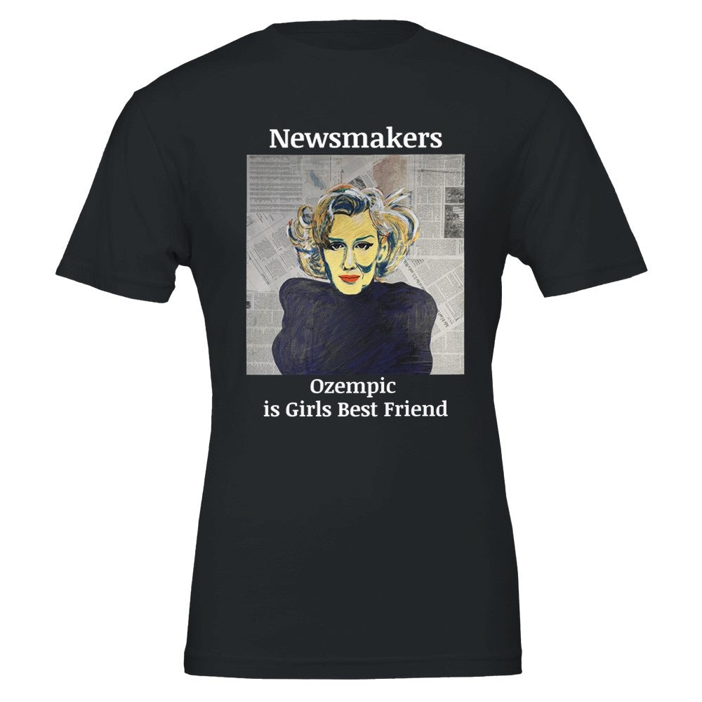 "Newsmakers – Ozempic Is a Girl's Best Friend" Premium Unisex Crewneck T-shirt