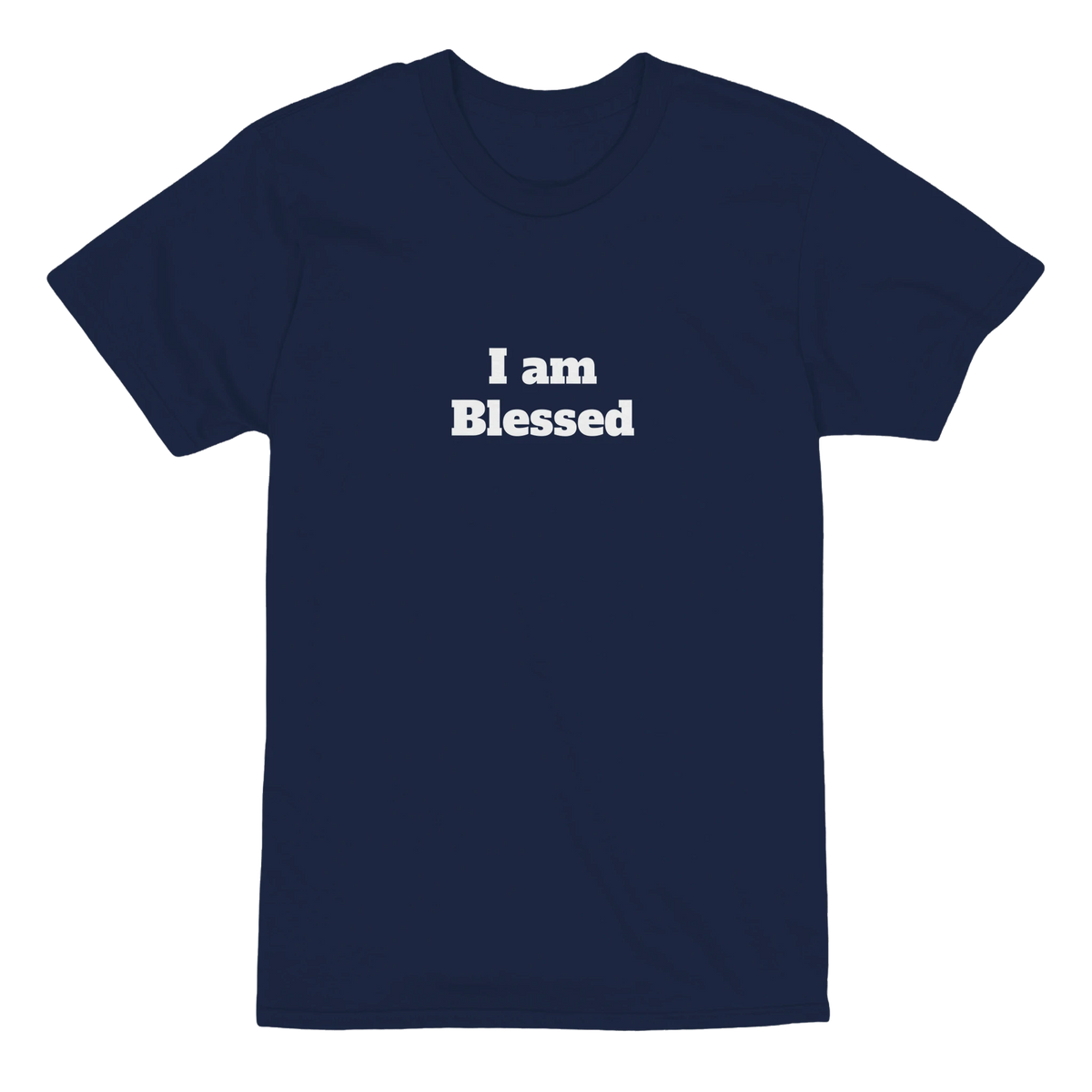 Heavyweight unisex Bella + Canvas tee reading "I AM BLESSED", designed by Johnny X from the Wearable Art Collection
