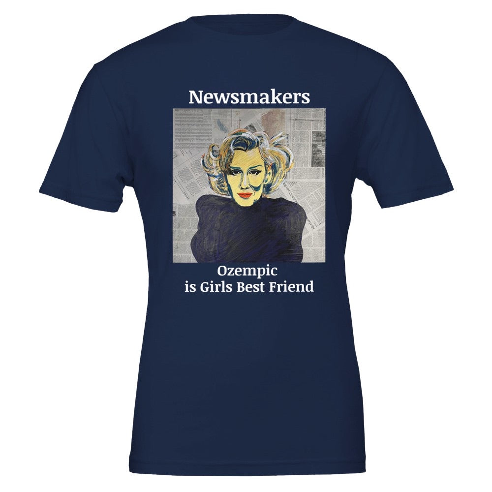 "Newsmakers – Ozempic Is a Girl's Best Friend" Premium Unisex Crewneck T-shirt