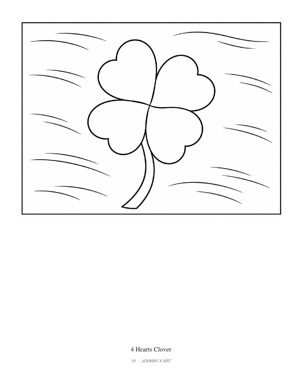 Sample coloring page: 4 Hearts Clover