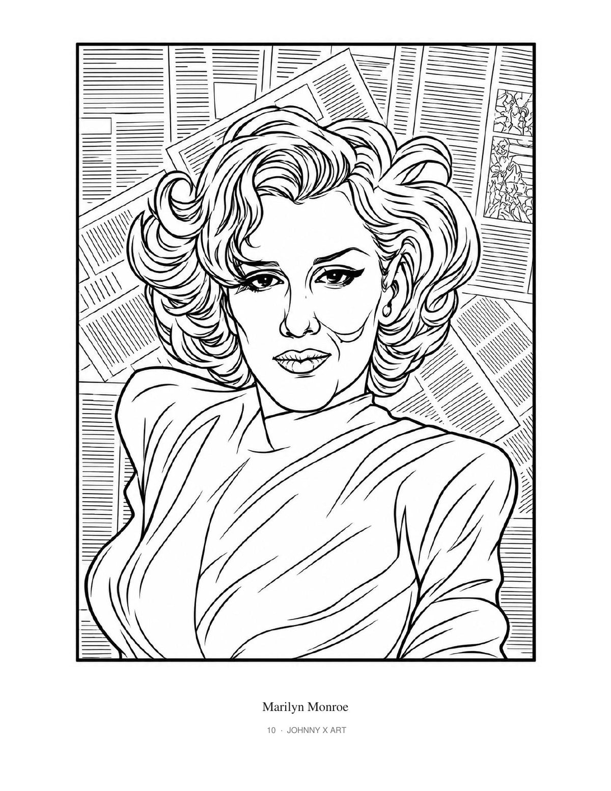 Sample coloring page: Marilyn Monroe