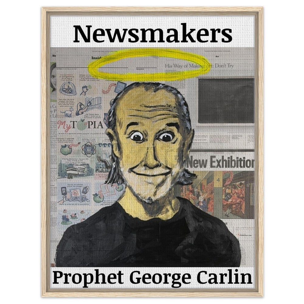 "Newsmakers – Prophet George Carlin" Framed Canvas 60x80 cm / 24x32″