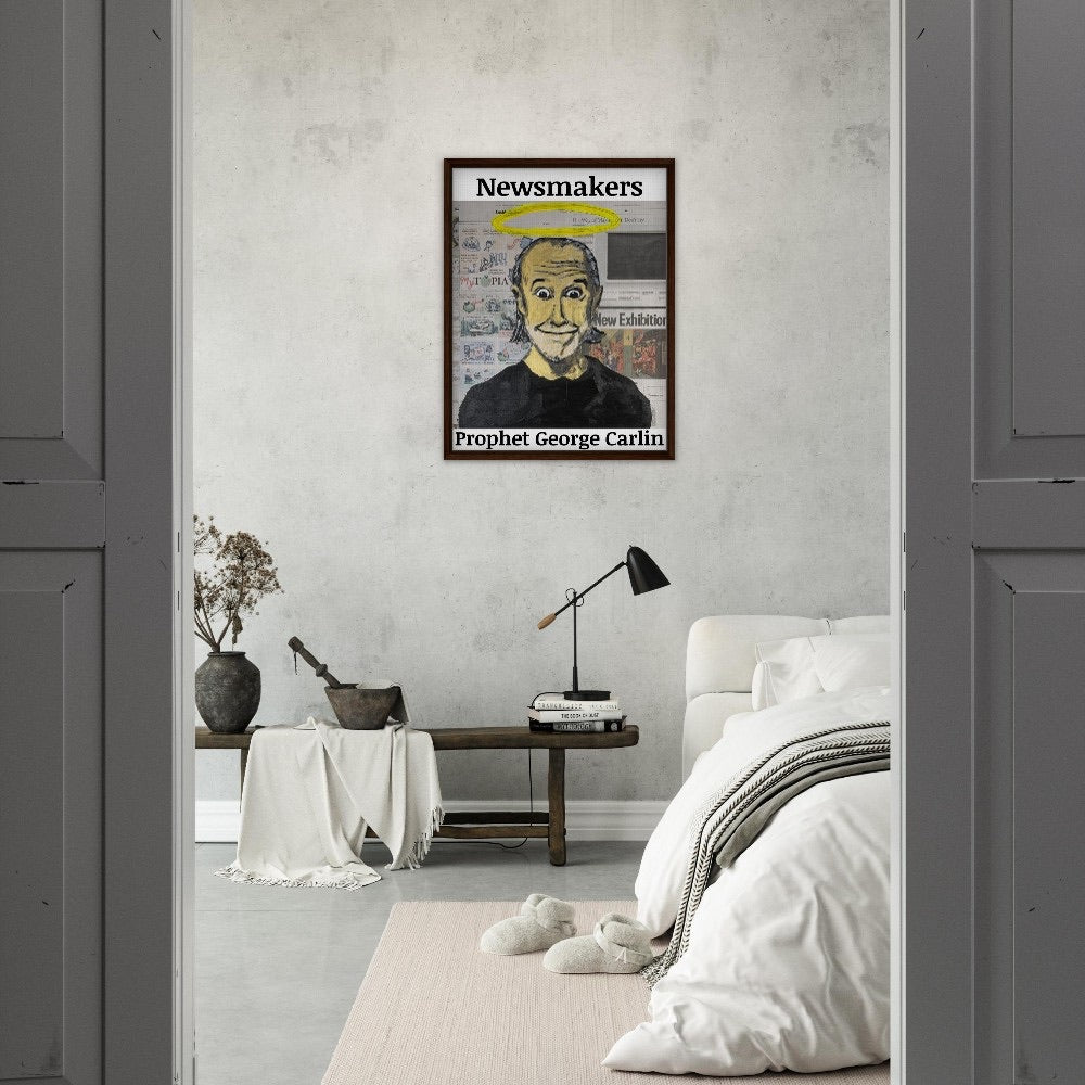 "Newsmakers – Prophet George Carlin" Framed Canvas 60x80 cm / 24x32″