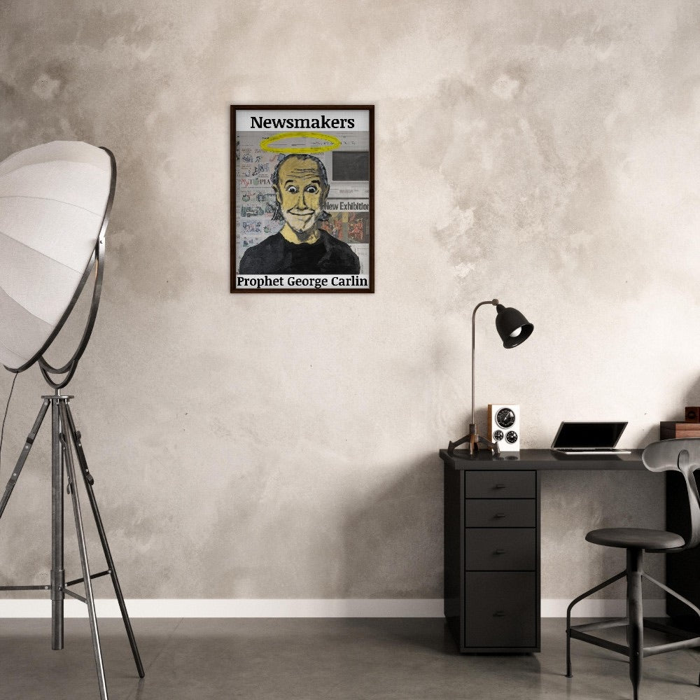 "Newsmakers – Prophet George Carlin" Framed Canvas 60x80 cm / 24x32″
