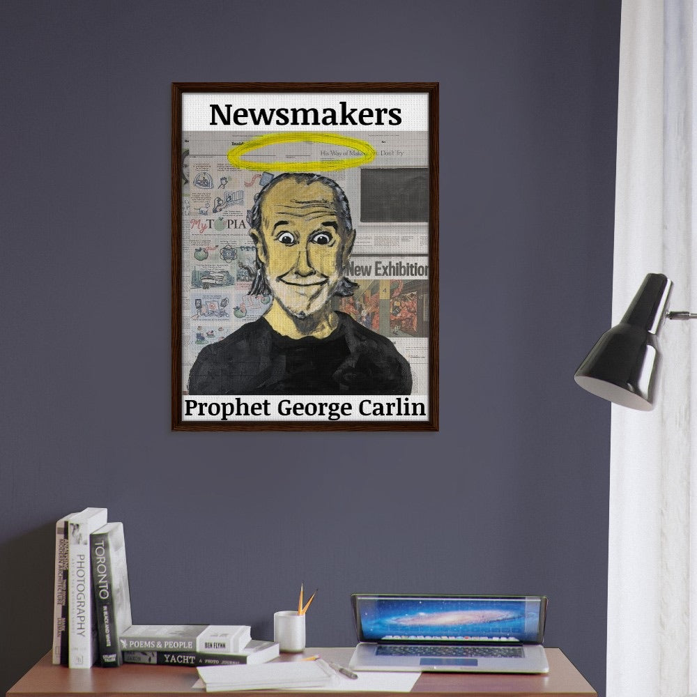 "Newsmakers – Prophet George Carlin" Framed Canvas 60x80 cm / 24x32″