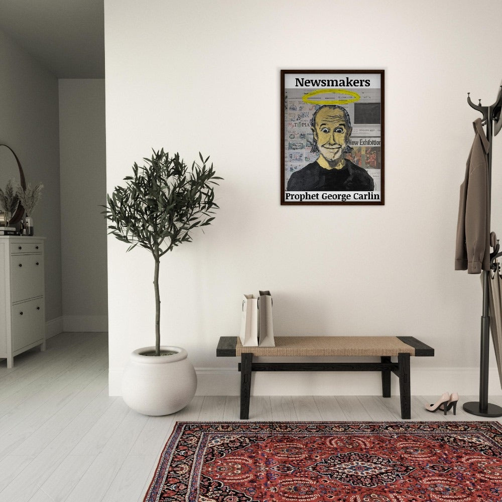 "Newsmakers – Prophet George Carlin" Framed Canvas 60x80 cm / 24x32″