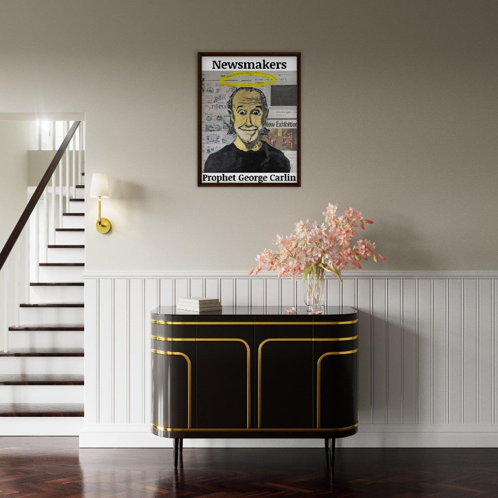 "Newsmakers – Prophet George Carlin" Framed Canvas 60x80 cm / 24x32″