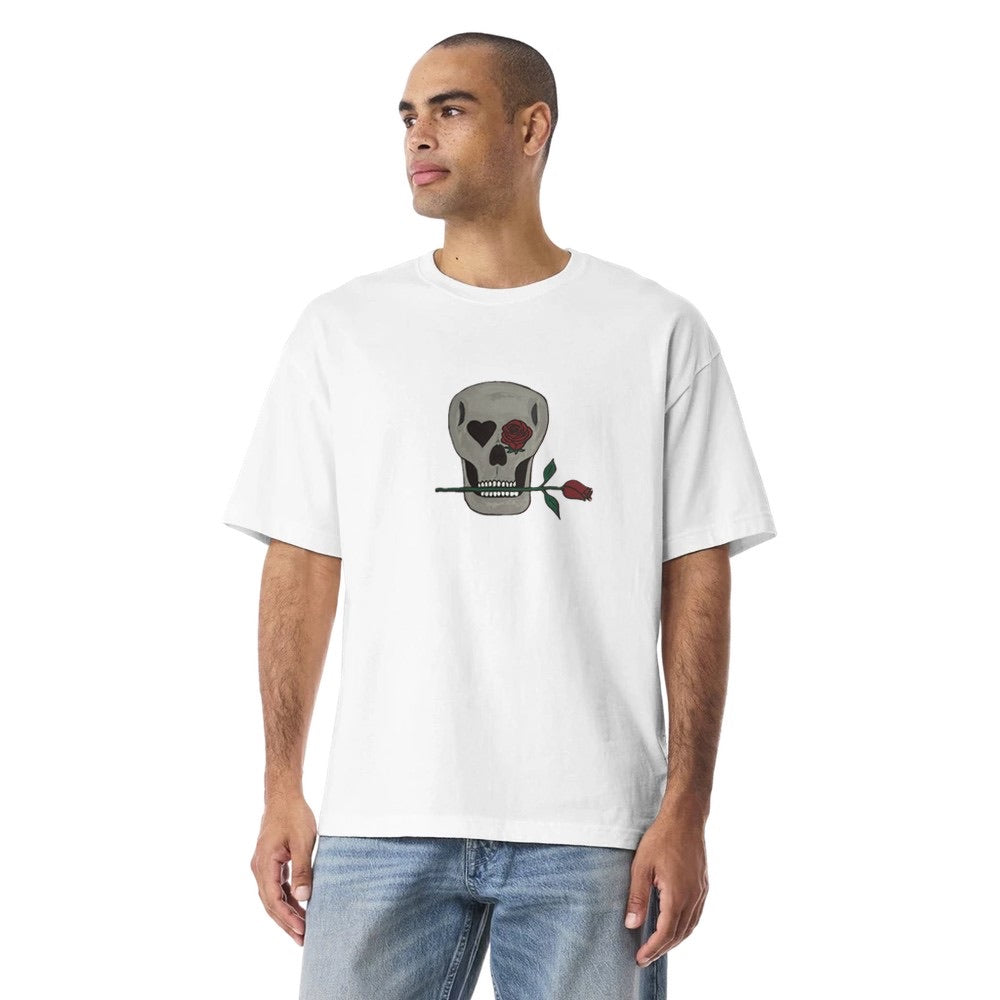 Skull and Roses Unisex Heavyweight T-Shirt