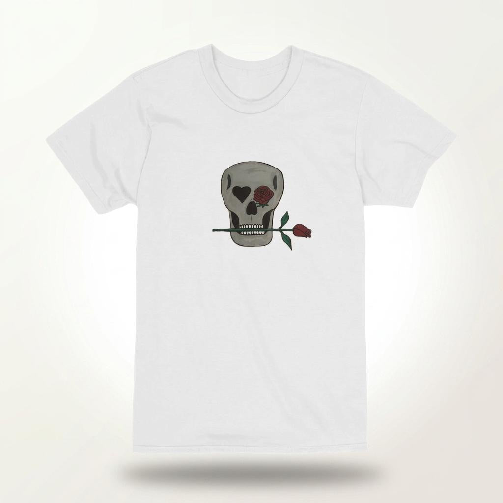 Skull and Roses Unisex Heavyweight T-Shirt
